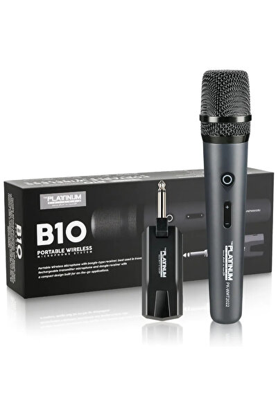 Platinum Karaoke B10 Rechargeable Wireless Microphone System, High Vocal Quality