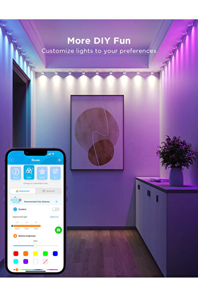 Govee RGBIC LED Strip Lights String Downlights, H608B, 3m, Wi-Fi, music synchronization