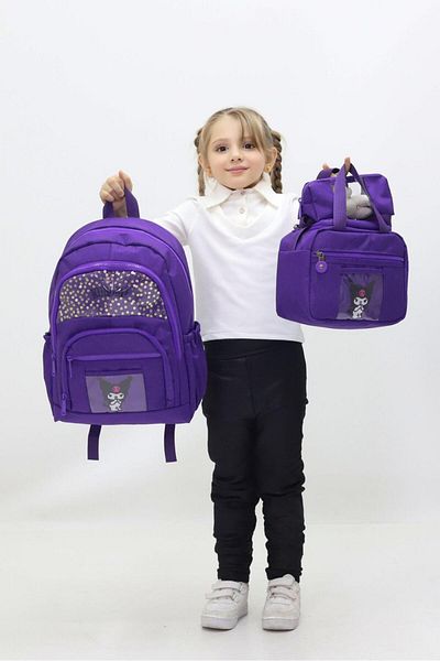GENÇ School Girl Backpack Set of 3 Thermal Nutrition Pen Holder Ortapedic Train Product