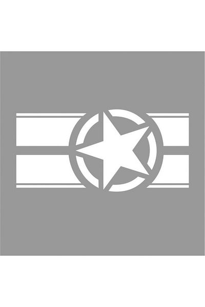 JollyMag Sticker autoadeziv pentru vehicule Off Road, model "Army Star", dimensiune 90 x 43 cm, Alba