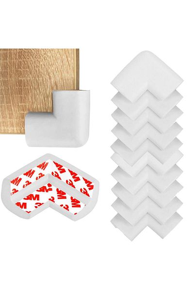 SERSIMO Set 10 protectii colturi pentru siguranta copii, 60x35mm, spuma EPE, gri