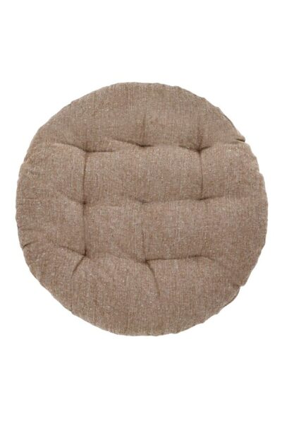 OEM Chair cushion, round, cotton, brown, 38x5cm