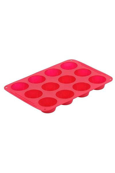 OEM Red Silicone Mold for 12 Muffins 34x24cm