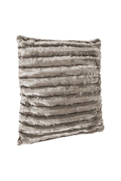 OEM Decorative Winter Pillow Faux Fur Taupe with Stripes