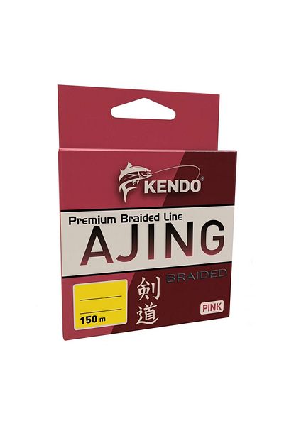 Kendo Плетено влакно Ajing Premium 150mt, цвят розов, 0,065 мм