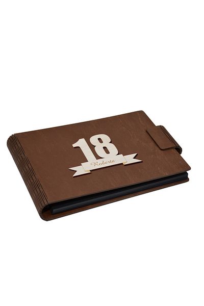 Piksel Personalized A5 photo album, wooden, Blue, Piksel, GuestBook, Memory book, Anniversary