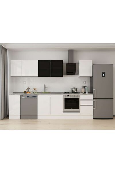 Alvinka 295X210 Cm High Gloss Mutfak Dolabı M-E90S40S45-3 High Gloss | Beyaz ...