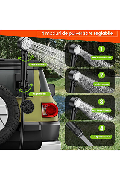 LEBLOU Portable Shower PS800 – Powerful jet adjustable in 3 stages, Digital Display, 8000mAh battery