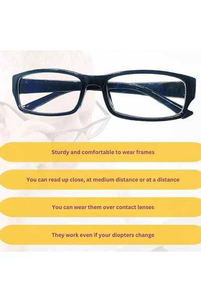 Mercaton Ochelari citit One4ALL cu dioptrii autoreglabile +0.5 la +2.50, negri, cu 4 lavete microfibra