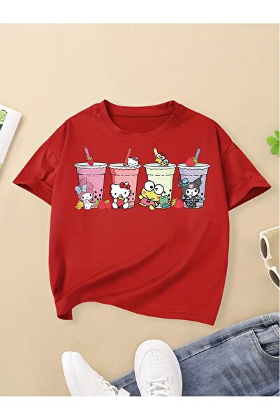 Touz Moda H Kity Friends Kids Design Unisex Oversize T-Shirt