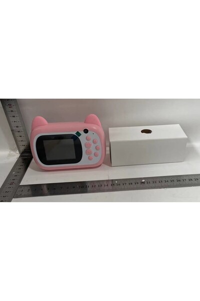 Flippy Kids Instant Camera – Front Selfie + Printing, USB-C, Bluetooth, iOS/Android, Pink Cat