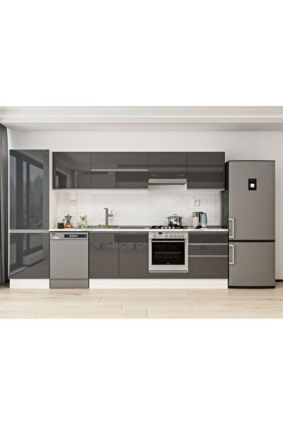 Alvinka 320X210 Cm High Gloss Mutfak Dolabı Mb-E80B60S60-1 High Gloss | Antra...