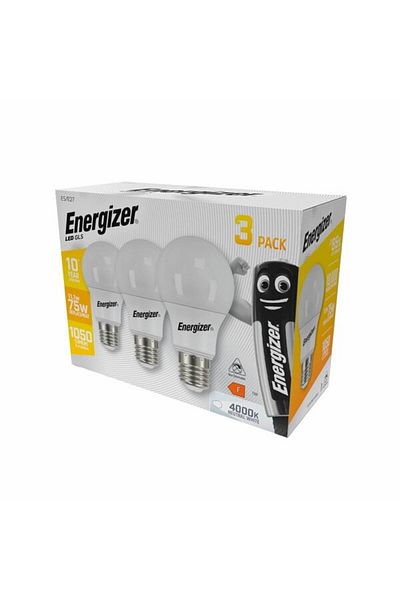 Energizer Set 3 Becuri LED GLS Energizer, 11.1W, E27, 1060lm, 4000K