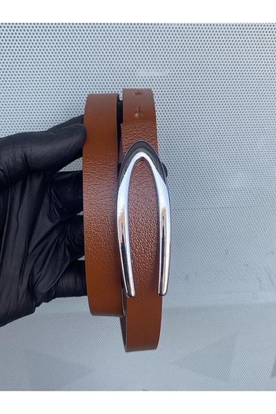 Kemerix 100% Genuine Leather Design Buckle Taba Women's Belt