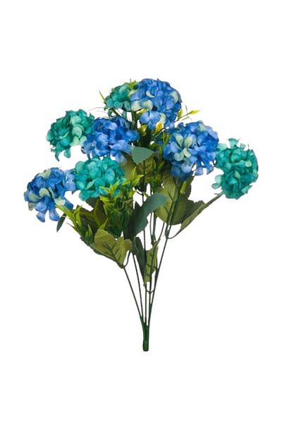 OEM Artificial Flowers Bouquet Hydrangeas Blue Purple 37cm