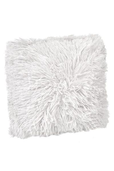 OEM Pernă decorativă de iarnă cu blană artificială Shaggy, albă