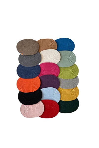 HHKARTS Jute Placemat, Table Decor Supla Oval Red 30X40 Set of 6