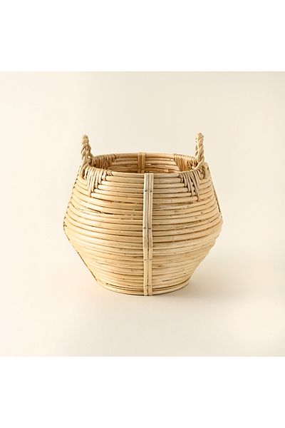 homez willow rattan basket L, beige 41*41*27cm