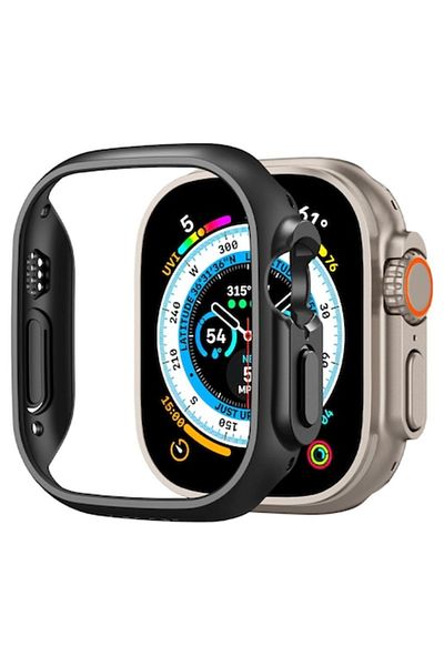 Flo High-Protection Case for Apple Watch Ultra/Ultra 2, F65, Hard Plastic, Intense Dark