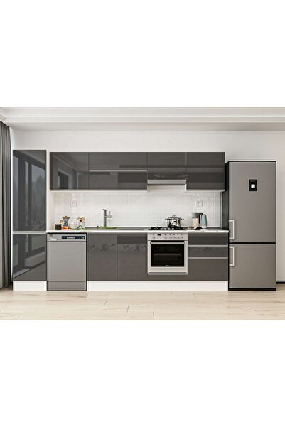 Alvinka 320X210 Cm High Gloss Mutfak Dolabı Mb-E90B50S60-1 High Gloss | Antra...