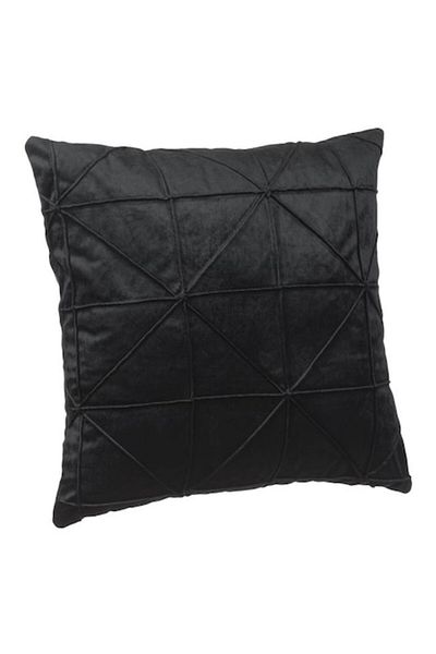 OEM Winter Decorative Pillow Black Velvet Geometric Shapes
