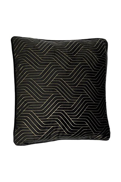 OEM Perna Decorativa Neagra Velvet Linii cu Folie Aurie Dots