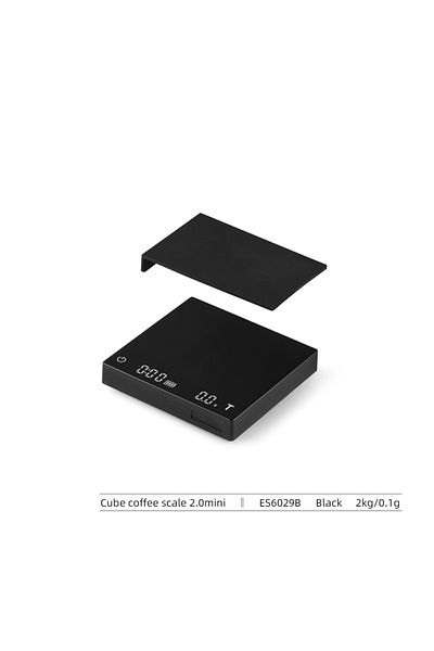 Choice1 2Kg Black Mini MHW-3BOMBER Digital Kitchen Coffee Scale 2000g/0.1g High Precision Cyclic Rechargeab