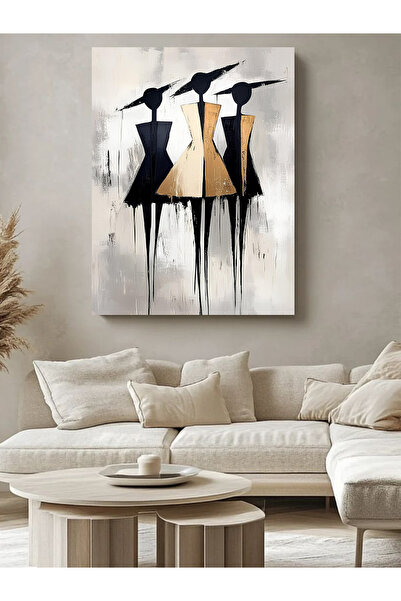 ESLEM 3 LÜ KADIN KANVAS TABLO