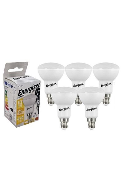 Energizer Set 5 becuri LED, R50, E14, 4.9W, 470 lumeni, 2700K, lumină caldă, clasa energetică F