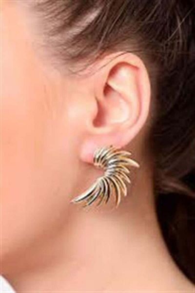 By Zeyna Aksesuar Women's Special Design Wing Model Earrings Zyn3
