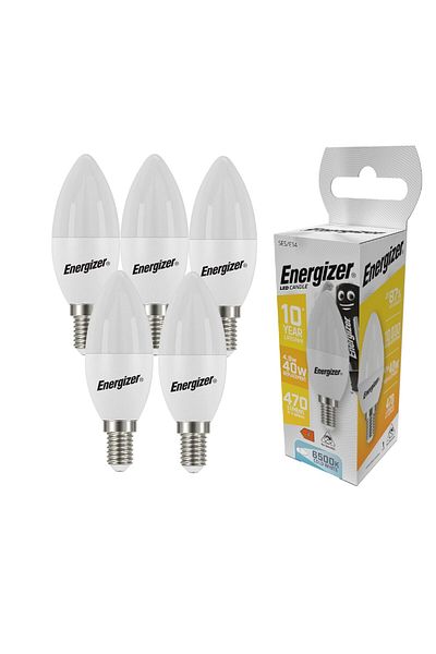 Energizer Set 5 becuri LED Energizer, E14, 4.9 W, 470 lm, 6500k, lumină rece, clasa energetică F