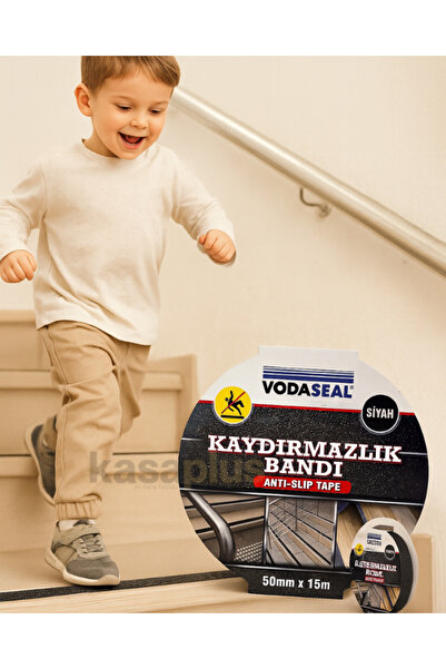 Vodaseal Kaydırmazlık Bandı Siyah – 50mm x 15m, İç ve Dış Mekanlar için Güven...