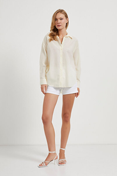 Arma Life Women's Long Sleeve Loose Basic Summer Yellow Shirt