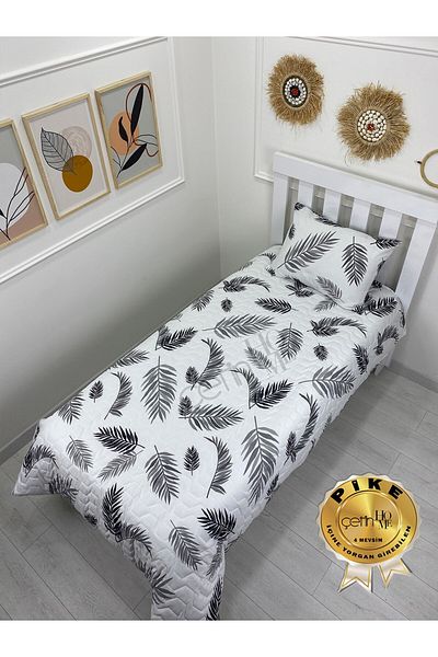 Çetinhome طقم بيكيه مبطن مفرد 4 سيزونز بالم
