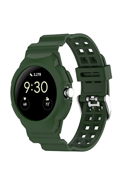 SOL Watch Strap for Google Pixel Watch/Watch 2/Watch 3 41mm, Protect, L46, Silicone, Green Forest