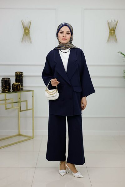 VALENS BOUTİQUE Women's Hijab Suit 2 Piece Jacket & Pants Set