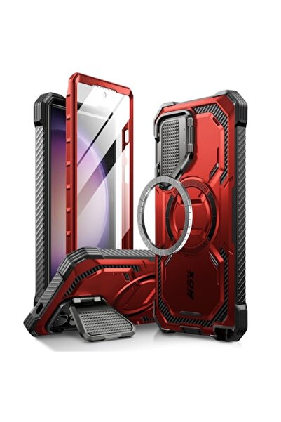 i-Blason Carcasă de protecție pentru Samsung Galaxy S24 Ultra + protecție ecran, Q48, roșie