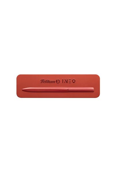 Pelikan Stilou Ineo Elements, Culoare Roșu Aprins, Material Metal, Cerneală Albastră, Cutie Metalică