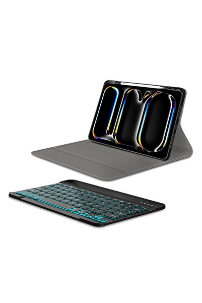 SOL Husă de înaltă protecție cu tastatură pentru iPad Pro 11 2024, X38, silicon, culoare închisă intensă