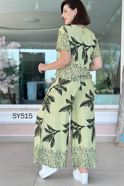 İnce Topuk Patterned Viscose Fabric Set of 2 5Y515
