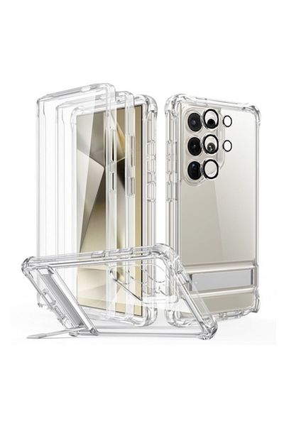 SOL Protective Case for Samsung Galaxy S24 Ultra + Screen Protector, Safe, V28, Hard Plastic, Crysta