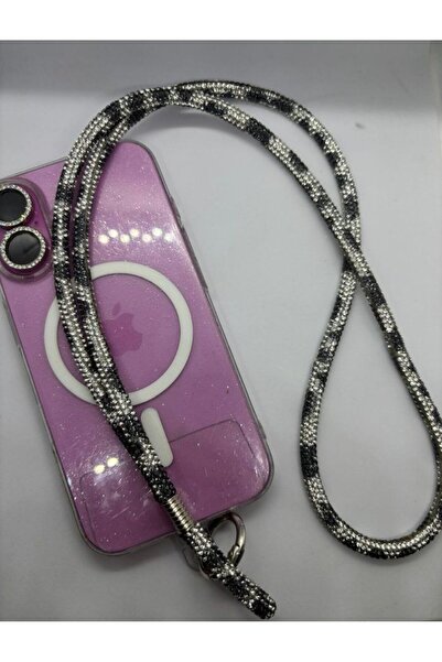 BEİLYS COSMETİCS & ACCESSORY Telefonska traka za vrat sa kamenim leopard uzor...