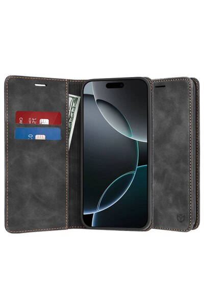 SOL Husa pentru iPhone 16 Pro, Confy Cover, Y53, Piele ecologica, Black