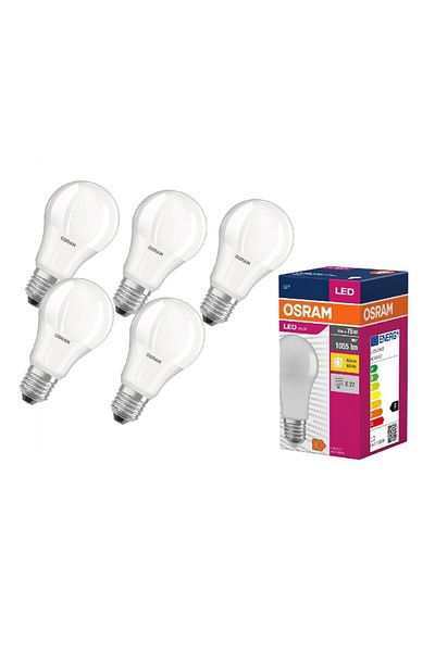 Osram Set 5 becuri glob LED, E27, 10W, echivalent 75W, lumina calda, 2700K, unghi 360, 1055 lm, clas