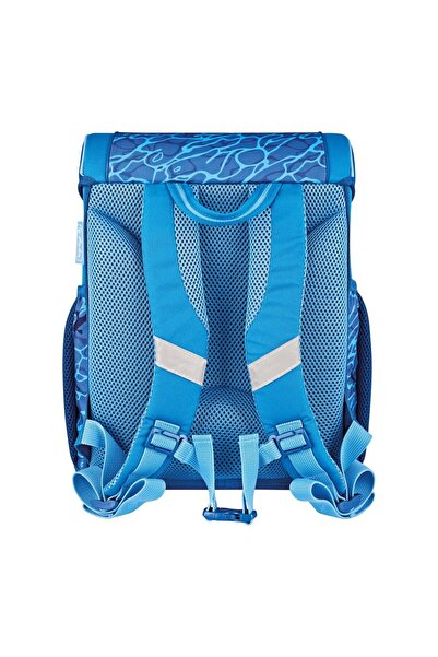 Herlitz Bucsă de rucsac neechipată, Culoare albastră, Material textil, Motiv albastru rechin, Dimensiuni 37x31x22cm