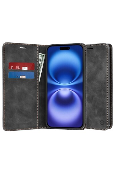 SOL Husa pentru iPhone 16, Confy Cover, Y48, Piele ecologica, Black