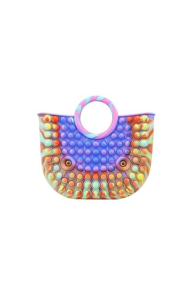 Royal Jucărie antistres din silicon, Pop It Now And Flip It, Geantă mare, 28 cm, Multicolor, Model 3