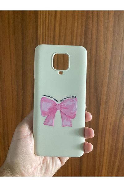 Newon حافظة هاتف XIAOMI REDMI NOTE 9S مطبوعة بشريط/فيونكة من الداخل مخملية من السيليكون