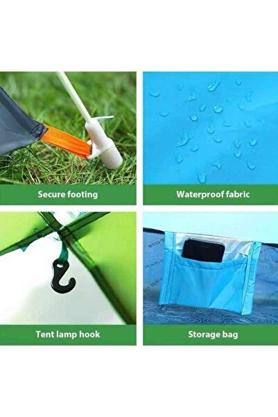 Mercaton Set cort automat 3-4 persoane, impermeabil, protectie UV, portocaliu cu insertii lemn