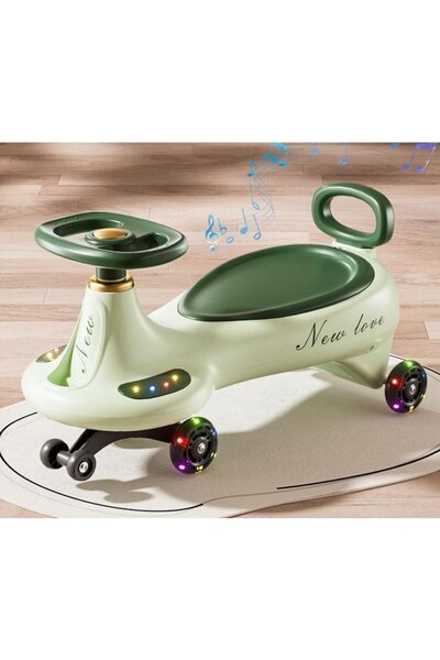 Flippy Ride-on Car, 1-8 Years, 360° Steering, Anti-Tip, Silent Wheels, 66x32x37 cm, Green